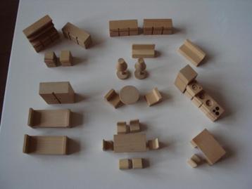 Nw compleet houten poppenhuis inrichting meubels interieur beschikbaar voor biedingen