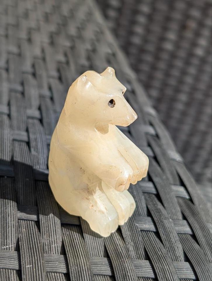 Onyx Beer - Edelsteen Figuur, Antiek en Kunst, Kunst | Beelden en Houtsnijwerken, Ophalen of Verzenden