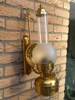 PRACHTIGE MESSING OUDE WAND LAMP , GEHEEL AUTHENTIEK, Ophalen of Verzenden, Zo goed als nieuw, Glas