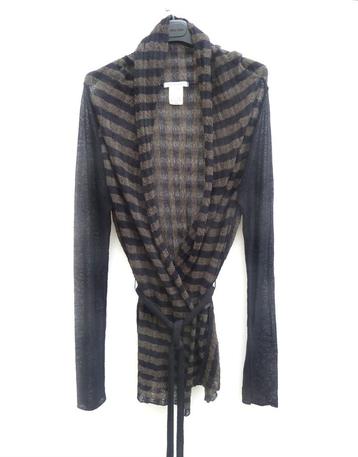 Sarah Pacini: dun gebreid wikkelvest + strikriem (One size) beschikbaar voor biedingen