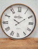 Grote Ronde Wandklok - 60cm Boutique Chic Monaco, Verzenden, Nieuw, Analoog, Wandklok