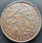 CENT 1924, Verzenden, Koningin Wilhelmina, 1 cent, Losse munt
