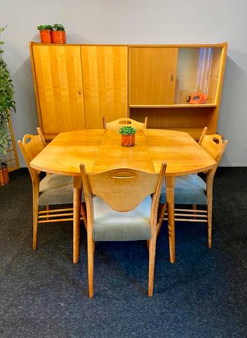 Vintage retro eethoek jaren 50/60 retro uittrektafel stoelen beschikbaar voor biedingen