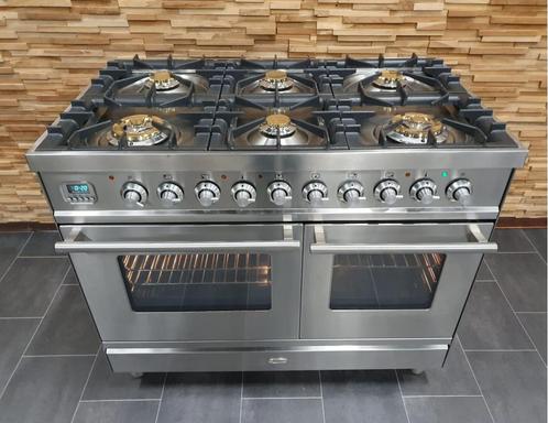 🔥Luxe Boretti Fornuis 100cm RVS GASOVEN 6 pitten, Witgoed en Apparatuur, Fornuizen, Zo goed als nieuw, Vrijstaand, Gas, 5 kookzones of meer