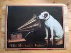 Reliëf plaat van blik "His Master's Voice", Verzamelen, Ophalen of Verzenden, Zo goed als nieuw, Poster, Artwork of Schilderij