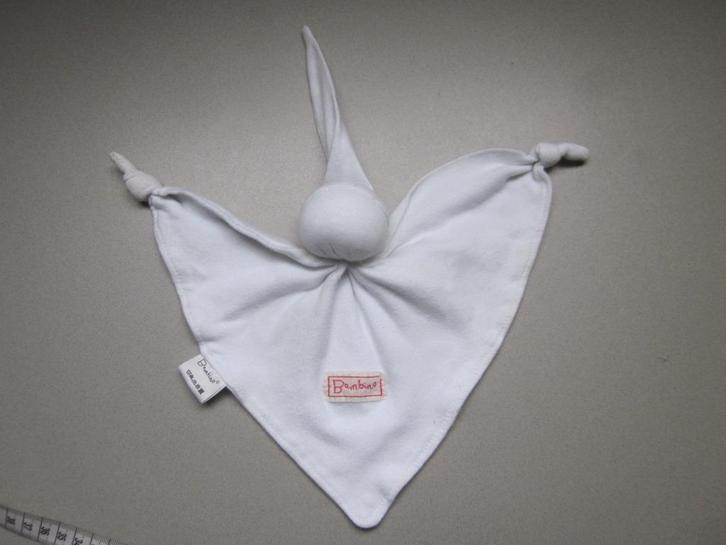 Bambino wit katoenen driehoekige knuffeldoek popje puntmuts, Kinderen en Baby's, Speelgoed | Knuffels en Pluche, Zo goed als nieuw