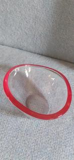 Vintage 1980's  Walther Glas Germany schaal transparant/rood, Antiek en Kunst, Antiek | Glas en Kristal, Ophalen of Verzenden