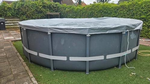 Intex Ultra XTR Frame 488 x 122 met zoutwater systeem, Tuin en Terras, Zwembaden, Gebruikt, 120 cm of meer, 400 cm of meer, 300 cm of meer