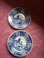 Twee Delfts Blauwe Wandborden met Molen, Antiek en Kunst, Antiek | Wandborden en Tegels, Ophalen