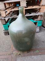 Grote groene glazen fles/vaas, Huis en Inrichting, Ophalen, Gebruikt, 50 tot 75 cm, Glas