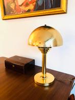 Bauhaus/Art Decó van WSB, vintage messing paddenstoellamp, Ophalen, Zo goed als nieuw, Vintage art deco, Minder dan 50 cm