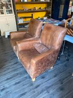 Mooie fauteuls. Bruin buffel leer, Ophalen, Zo goed als nieuw