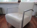 Montel wit lederen design stoel , type Sue ., Leer, 75 tot 100 cm, Zo goed als nieuw, 50 tot 75 cm
