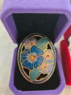 Vintage Cloisonné Bloemen Sjaalclip, Ophalen of Verzenden, Overige materialen