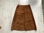 Mooie vintage leren rok 38, Kleding | Dames, Maat 38/40 (M), Bruin, Ophalen of Verzenden, Gedragen