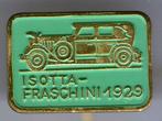Isotta Fraschini 1929 groen op koper auto speldje ( B_171 ), Ophalen of Verzenden, Zo goed als nieuw, Transport, Speldje of Pin