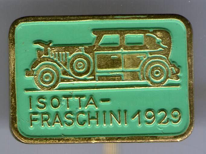 Isotta Fraschini 1929 groen op koper auto speldje ( B_171 ), Verzamelen, Speldjes, Pins en Buttons, Zo goed als nieuw, Speldje of Pin