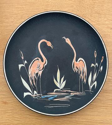 Rusha Keramik Wandbord Flamingo Handarbeit beschikbaar voor biedingen