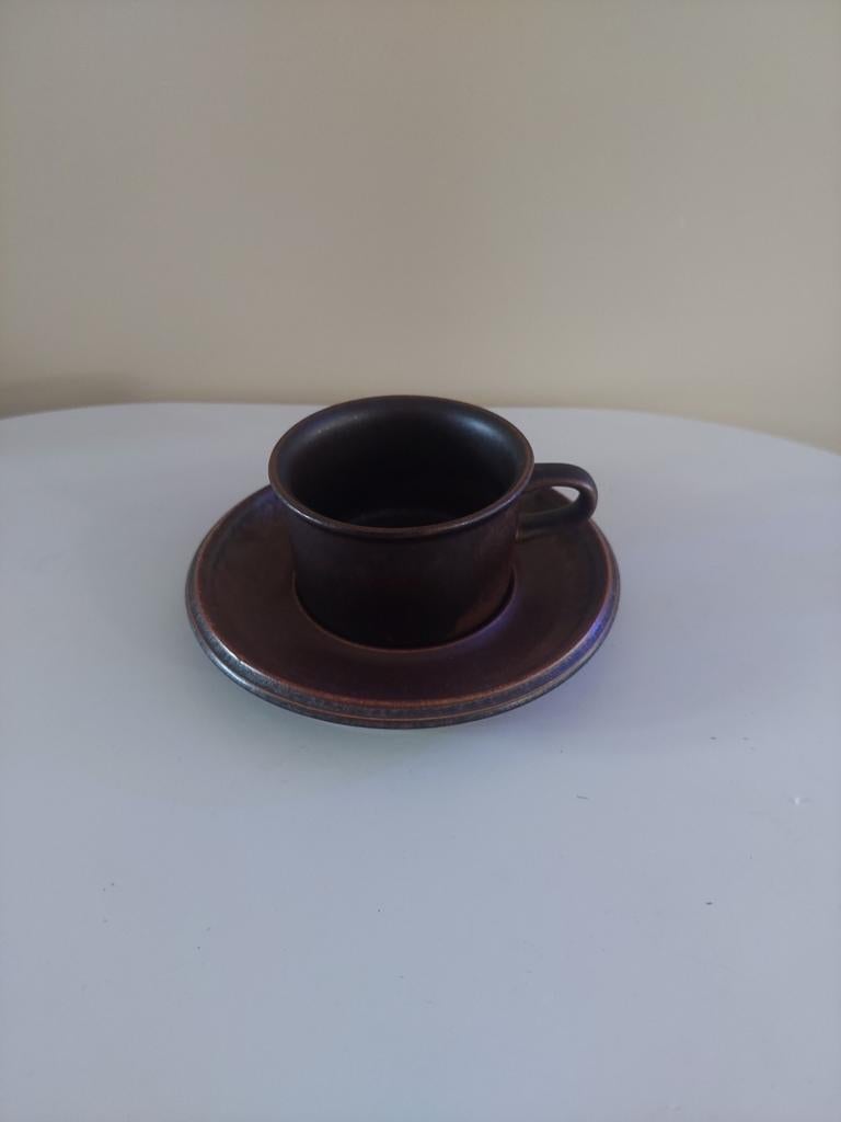 Arabia Ruska Finland  espresso kop en schotel, Ophalen of Verzenden