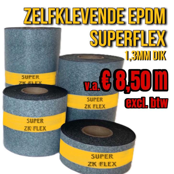 Zelfklevende EPDM Rubberfolie v.a.€ 8,50m excl., Doe-het-zelf en Verbouw, Dakpannen en Dakbedekking, Nieuw, Dakleer, Overige materialen
