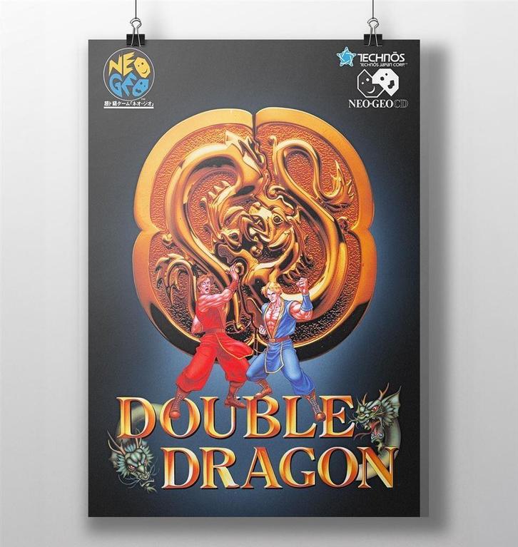 Double Dragon Arcade Poster Neo Geo cd Game Art Print, Verzamelen, Posters, Nieuw, Film en Tv, A1 t/m A3, Ophalen of Verzenden