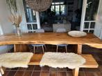 Boomstam eettafel, Ophalen, 200 cm of meer, Zo goed als nieuw, Vijf personen of meer