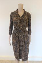 Provence zwart/bruine travelstof jurk maat 38, Maat 38/40 (M), ., Zwart, Ophalen of Verzenden