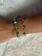 Leuk turquoise armbandje met gouden details, Overige materialen, Blauw, Ophalen of Verzenden, Zo goed als nieuw