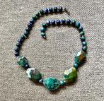 Halsketting, Sieraden, Tassen en Uiterlijk, Kettingen, Ophalen of Verzenden, Zo goed als nieuw, Blauw, Overige materialen