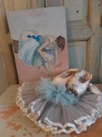 Oud schilderij ballerina " Ballet" , 40 x 30 , op doek, Ophalen of Verzenden