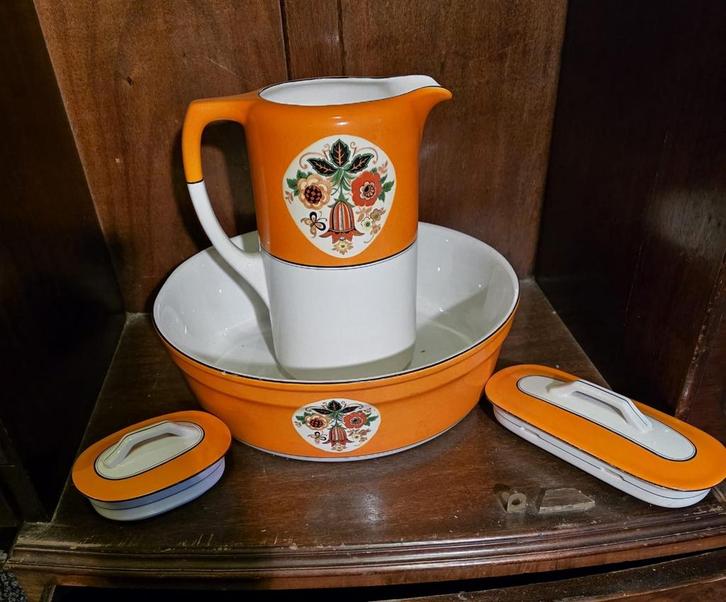 Vintage Petrus Regout & Co. Was Set, Antiek en Kunst, Antiek | Servies los, Ophalen