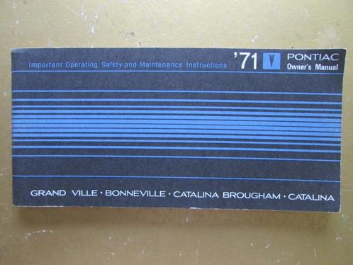 1971 PONTIAC Full Size modellen Owner's Manual, Engels, Auto diversen, Handleidingen en Instructieboekjes, Ophalen of Verzenden