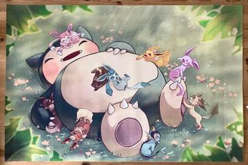 Grote Canvas Pokemon Snorlax 50x75 cm beschikbaar voor biedingen