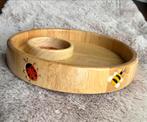 Super gave handgemaakte chip & dip houten schaal (Clay Art), Huis en Inrichting, Schaal, Rond, Ophalen of Verzenden, Zo goed als nieuw