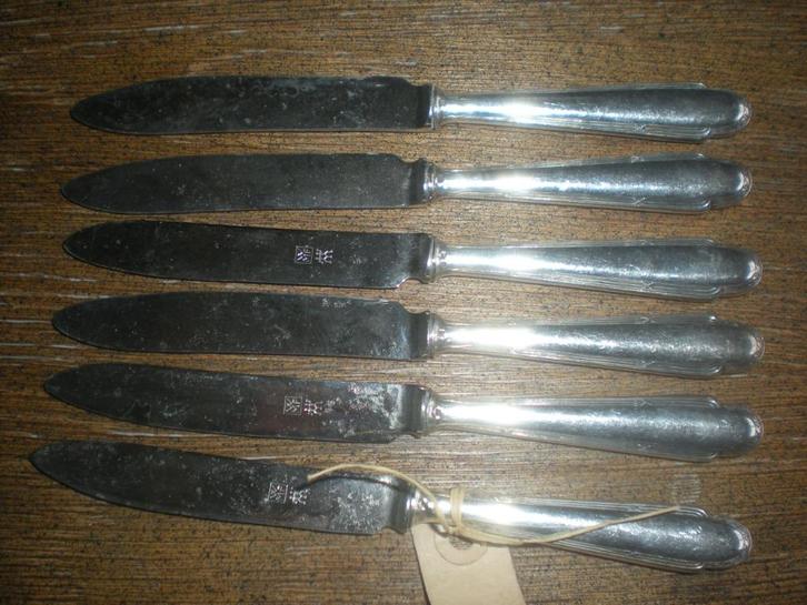 te koop 6 grote en 4 kleinere vis messen, Antiek en Kunst, Antiek | Bestek, Ophalen of Verzenden
