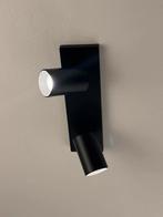 Zwarte spot lamp met 2 lampen in zeer goede staat, Metaal of Aluminium, Ophalen of Verzenden, Zo goed als nieuw, Led