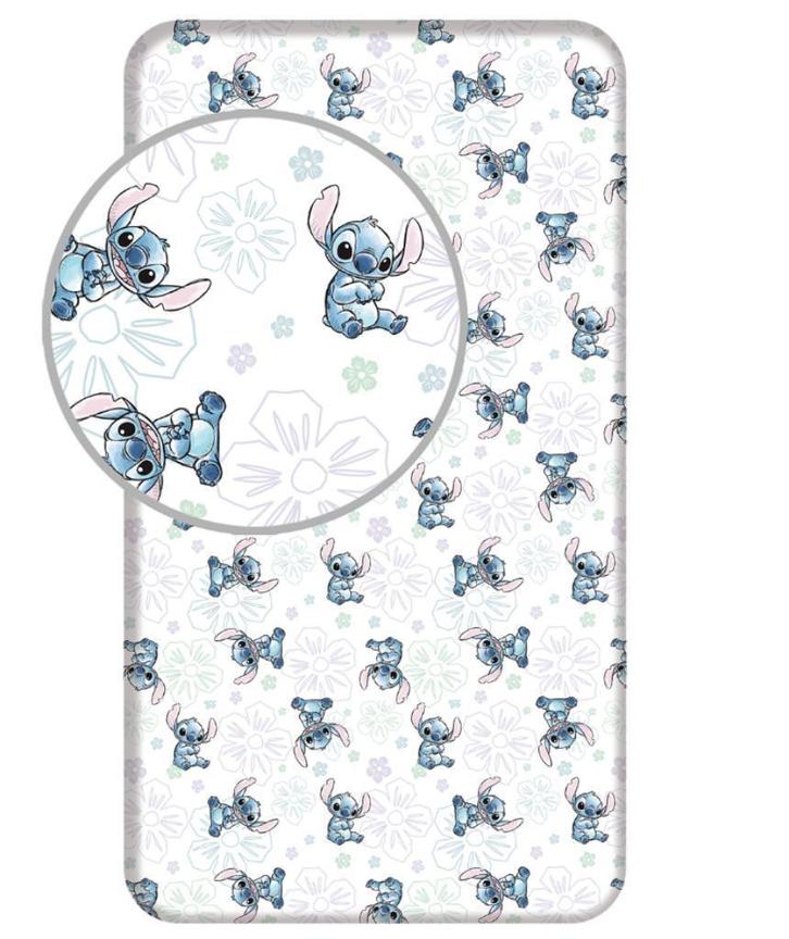 Stitch Hoeslaken Ohana 90x200 cm - Disney, Kinderen en Baby's, Kinderkamer | Beddengoed, Nieuw, Hoeslaken of Sloop, Wit, Meisje