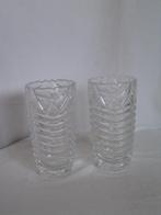2 vazen bleikristal met bloemrand vintage, Ophalen of Verzenden