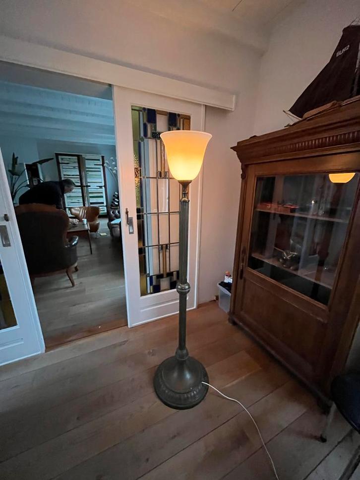 Antieke Sierlijke Staande Lamp, Huis en Inrichting, Lampen | Vloerlampen, Gebruikt, 150 tot 200 cm, Glas, Ophalen
