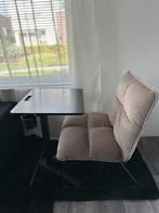 Thuiswerkplek: Velvet Fauteuil + Verstelbare sta-zit tafel, Huis en Inrichting, Complete inboedels, Ophalen