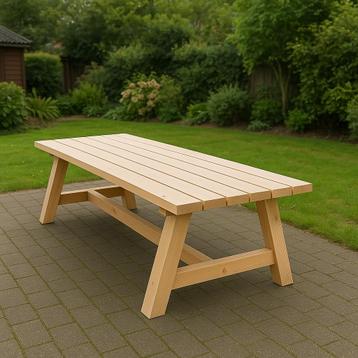 Robuuste Douglas tuintafel | Op maat gemaakt | LAGSTE PRIJS beschikbaar voor biedingen