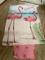 1 persoons dekbedovertrek met flamingo’s, Dekbedovertrek, Gebruikt, Ophalen of Verzenden, Roze