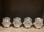 Zilverkleurige Uiltjes Kaarsenhouders, Ophalen, Nieuw, Grijs, Zilver