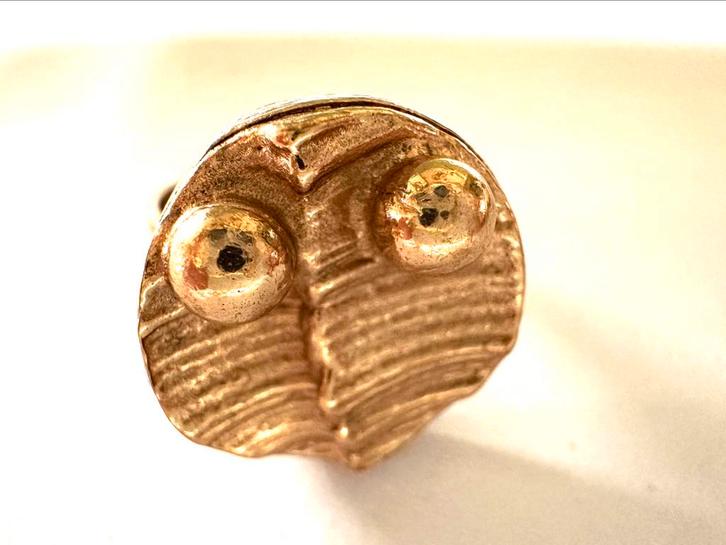 Vintage Finse Kalevi Sara verstelbare designer ring, Sieraden, Tassen en Uiterlijk, Ringen, Gebruikt, Dame, 18 tot 19, Goud, IJzer of Staal