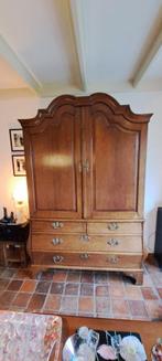 ANTIEKE GEBOGEN HOLLANDSE KABINETKAST, MASSIEF EIKEN., Antiek en Kunst, Ophalen of Verzenden