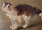 Schilderij poes Alfred-Arthur Brunel de Neuville, Ophalen of Verzenden