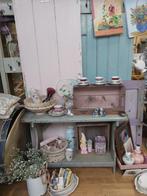 Oud houten klompen bankje grijs, Antiek en Kunst, Ophalen of Verzenden