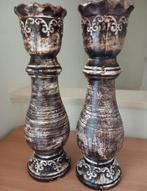 2 Kandelaars H45cm gemêleerd bruin mierlo geldrop, Ophalen