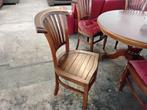 Complete eethoek, noten. Tafel met 6 stoelen., Huis en Inrichting, Complete eetkamers, Ophalen, Gebruikt