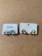 Moderne oorbellen set - Goud & Zilver, Ophalen of Verzenden, Zo goed als nieuw, Goud, Overige materialen